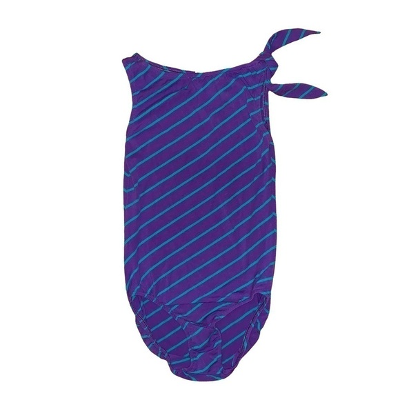 VINTAGE Stevi Brooks Striped Shoulder Tie Bodysuit Size Medium - Picture 1 of 8